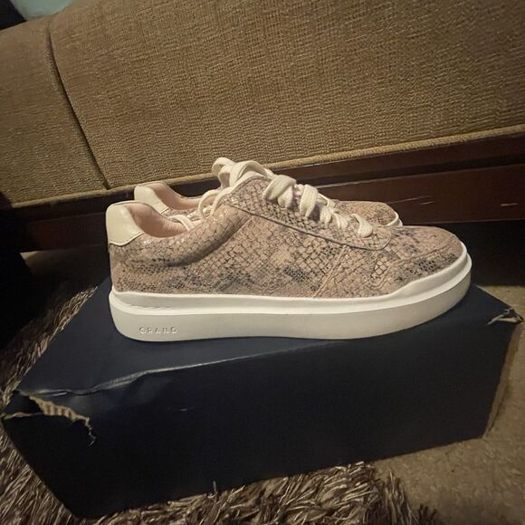 Cole Haan Grand Pro Rally Pink Faux Exotic Print Leather Shoes Women's Size 6 - Picture 6 of 13